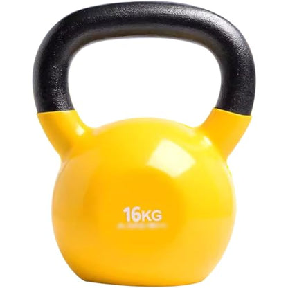 Kettlebell Weights Men's Professional Training Kettlebell, Gym Solid Cast Iron Competitive Kettle Bells, Muscle Training Equipment, Squat/Swing(Yellow-16kg) - color: Yellow-16kg