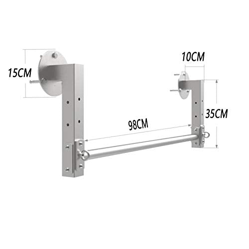 Pull-Up Bar Wall Mounted Stainless Steel Chin Up Bar, with Multi-Function Lifting Ring and Easy to Install, Portable Home Fitness Equipment, Load 200Kg