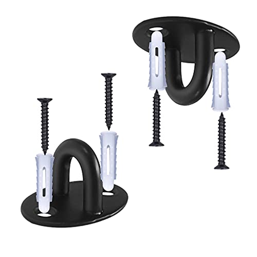 Stainless Steel Heavy Duty Mini Ceiling Hooks with Screws and Plastic Anchors, Wall Mount Pad Eye Plate Top Hook Hanging Hardware for Yoga Hammock Swing Boat Sandbag Plant Basket