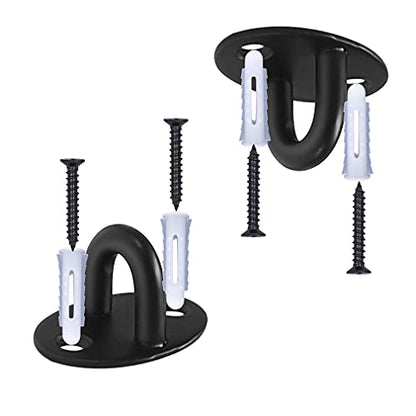 Stainless Steel Heavy Duty Mini Ceiling Hooks with Screws and Plastic Anchors, Wall Mount Pad Eye Plate Top Hook Hanging Hardware for Yoga Hammock Swing Boat Sandbag Plant Basket