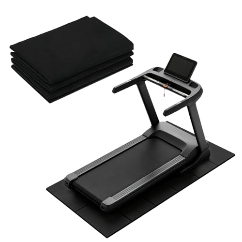 Walking Pad Mat 55"x23.6" Foldable Treadmill Mat for Carpet and Hardwood Floors Protection Shock Absorbing Treadmill Pad for Under Bikes Elliptical Machines and Exercise Equipment