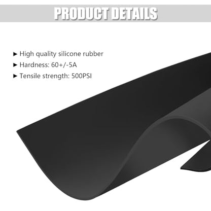 Black Silicone Rubber Sheet, 60A Durometer Silicone Mat 1/16" x 12" x 12" - size: 12 x 12 x1/16”, style: Black, No Adhesive