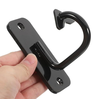 Wall Mount Anchor Bracket for Resistance Bands and Exercise Station Strap, Heavy Duty Black Steel Hook for Home Gym Fitness, Battle Ropes and Pilates Workout