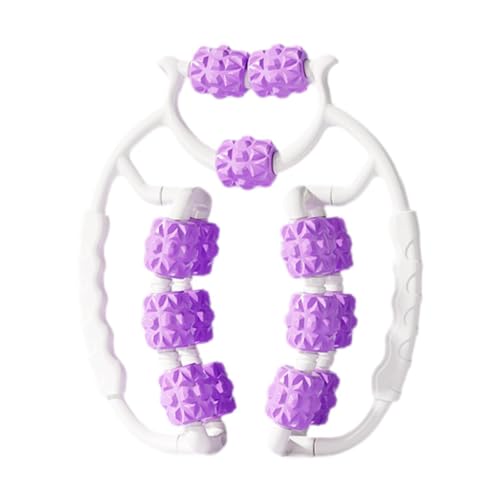 Massage Roller for Legs Foam Roll 15 Wheels Portable Exercise 360 ° Deep Tissue Massage Tool for Gym Physics, Violet - color: Violet