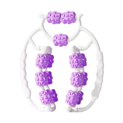 Massage Roller for Legs Foam Roll 15 Wheels Portable Exercise 360 ° Deep Tissue Massage Tool for Gym Physics, Violet - color: Violet