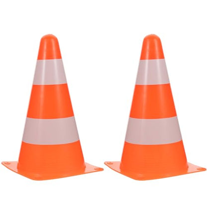 Alipis Football Training Marker Bucket and Roadblock Cones, 9-inch Orange Plastic Agility Football Obstacle Markers, 2pcs Set for Soccer Practice and Field Drills