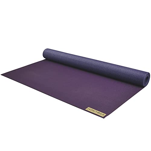 JadeYoga Voyager Yoga Mat - Lightweight & Portable Rubber Yoga Mat - Non-Slip Exercise Mat for Women & Men - Great for Yoga, Home Workout, Gym Fitness, Pilates, Stretching, and More - color: Purple