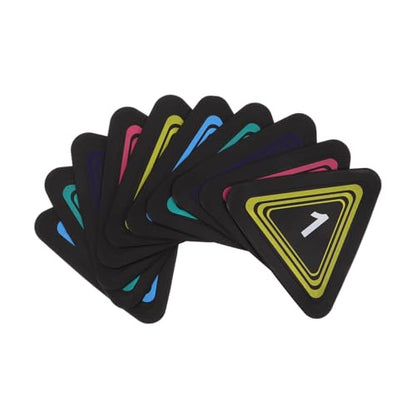 PRETYZOOM 10pcs Numbered Sports Markers Non-Slip Floor Dots Triangular Training Cones for Football Basketball Agility Drills Court Field Exercise