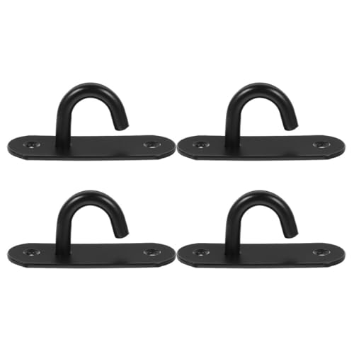 4pcs Resistance Band Wall Anchors Stainless Steel Heavy Duty Wall Hooks Large Open Loop for Home Gym Strength Training and Yoga Strap Mounts