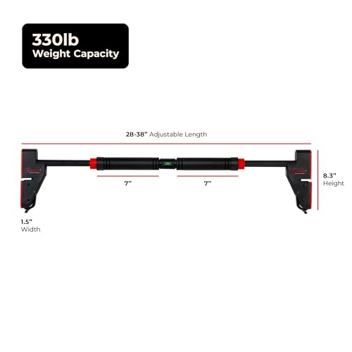 Sunny Health & Fitness Adjustable Doorway Pull Up Bar – Chin Up Bar for Home Gym Training