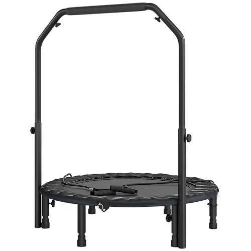 Premium Foldable Exercise Trampoline for Low-Impact Cardio Workouts, Indoor Fitness Jumping Mat with Stable Steel Frame