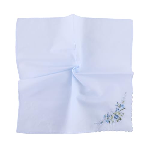 Embroidery Pocket Towel for Sports, Travel, Work, Weddings, Prom Versatile Sweat Absorbing Handkerchief Sweat Towels for Gym - color: Light Blue Embroider