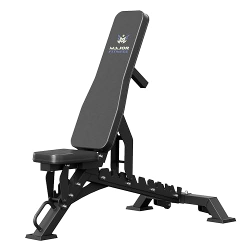 MAJOR FITNESS Weight Bench, Adjustable Workout Bench for Strength Training, Bench Press, and Full-Body Workouts for Home Garage Gym - color: Black (Elite)