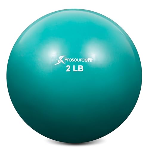 ProsourceFit Weighted Toning Exercise Balls for Pilates, Yoga, Strength Training and Physical Therapy, 2 lb to 8 lb, Color Coded - color: Green 2lb, size: Green 2lb