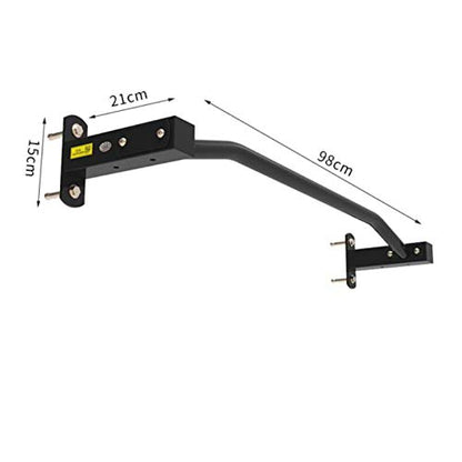 Black Pull Up Bar, Wall Mounted Heavy Duty Steel Chin Up Bar, Easy to Install, Portable Home Office Upper Body Fitness Equipment (98×21×15cm)