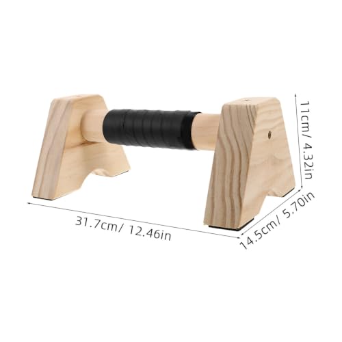 Wooden Push up Bars Stands with Non-slip Base Beech Wood Pushup Handles for Men and Women Calisthenics Equipment Home Gym Strength Training Parallettes 30cm Pair