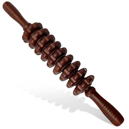 Wood Therapy Massage Stick, Wooden Cellulite Roller for Myofascial Trigger Points Relief, Lymphatic Drainage Massager for Body Sculpting, Muscle Tension Relief for Belly Legs Thighs