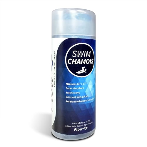 Flow Swim Chamois - Quick Dry Towel for Swimming, Diving, Triathlons, and Other Water Sports (Aquamarine) - color: Aquamarine