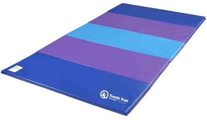 Tumbl Trak Gymnastics Folding Tumbling Panel Mat - color: Blueberry, size: 5'x10'x2"