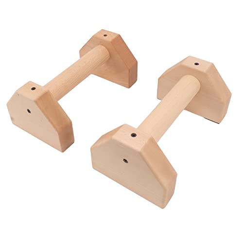 PowerBars, Push Up Stand, Wooden Parallettes Push Up Bars, Joint-Friendly Beech Wood Calisthenics Equipment for Home Durable Handstand Trainer Push Up Handles(30CM)