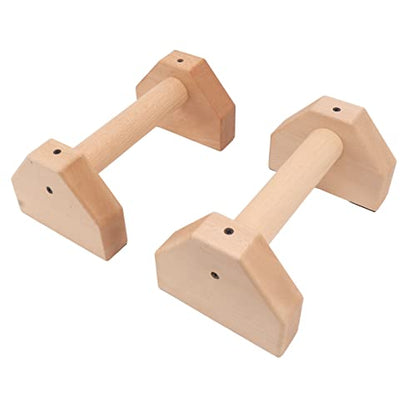 2Pcs Wooden Push Up Handles,Anti Slip Pushup Bar Handstand Parallettes Bars for Calisthenics and Fitness (25cm / 9.8in)