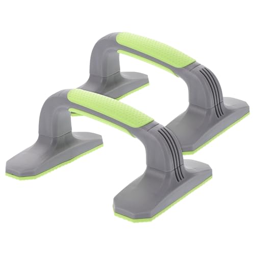 FOMIYES Push up Bars and Handles Set, Non-slip Plastic Material with Soft Grip, Portable Strength Training Equipment for Home Workout and Floor Exercise, 1 Pair (gray + Green)