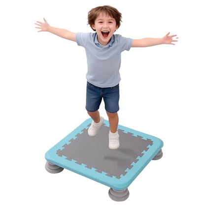 Mini Trampoline for Kids, Indoor Rebounder Non-Slip Base, Sensory Trampoline for Autism Kids, Bounce Board for Sensory Integration Training, Outdoor Recreation, Max Load 220 lbs