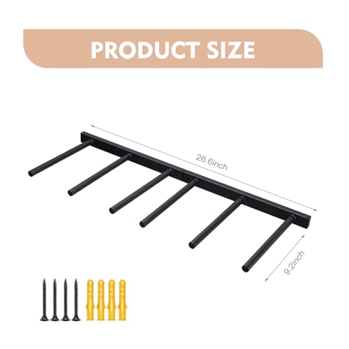 Wall Mount Jump Rope Rack Multi Use Hoop Rope Holder Organizer Fitness Equipment Storage Rack for Hoops, Foam Rollers Resistance Bands,Home/Gym Storage