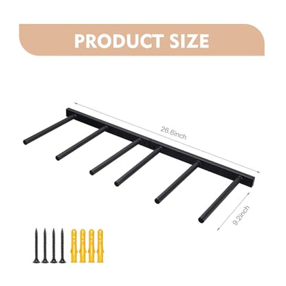Wall Mount Jump Rope Rack Multi Use Hoop Rope Holder Organizer Fitness Equipment Storage Rack for Hoops, Foam Rollers Resistance Bands,Home/Gym Storage