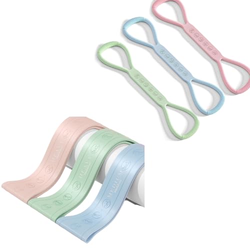 Silicone Resistance Bands Set of 6, 3 Booty Leg Bands, 3 Arm Chest Shoulder Bands, for Whole Body Working Out