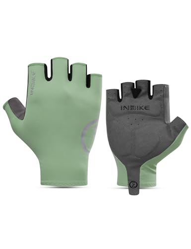 INBIKE Cycling Gloves for Men Women, Breathable Bike Gloves Lightweight Half Finger Biking Glove Mountain Road Bicycle - color: Green, size: XX-Large