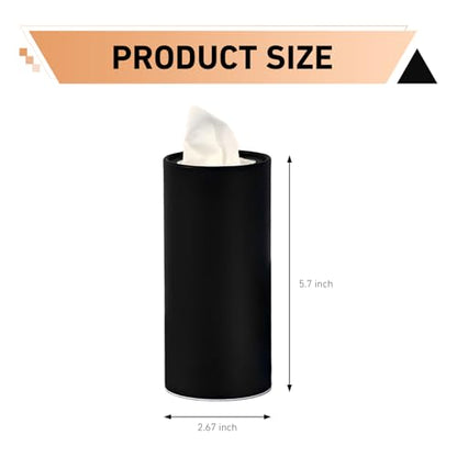 4 PCS Car Tissue Holder, Car Cup Holder Convenient Travel Tissue Tube, Refillable Auto Cup Holder Round Napkin Container with 120 Sheets Facial Tissues, Universal for Most Cars (Black)
