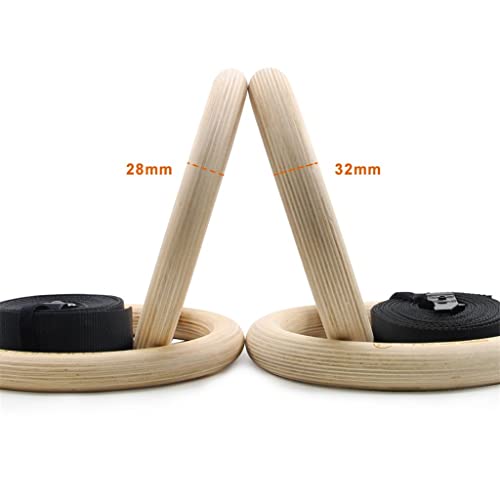 VIDI 1 Pair Gymnastic Rings Pull Up Gym for Home Fitness Strength Training. 2.8cm*4.5m Adjustable Straps for Optional