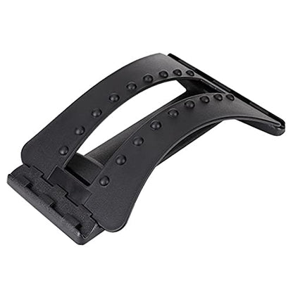 Back Massager Stretcher Equipment Massage Tools Massageador Magic Stretch Fitness Lumbar Support Relaxation Spine Pain Relief (Black) - color: Black
