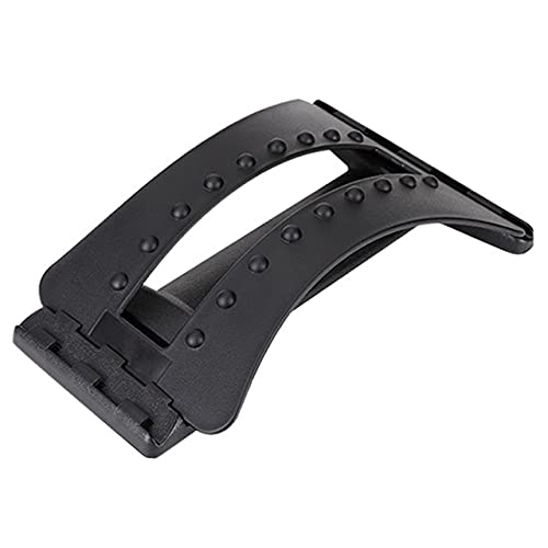Back Massager Stretcher Equipment Massage Tools Massageador Magic Stretch Fitness Lumbar Support Relaxation Spine Pain Relief (Black) - color: Black