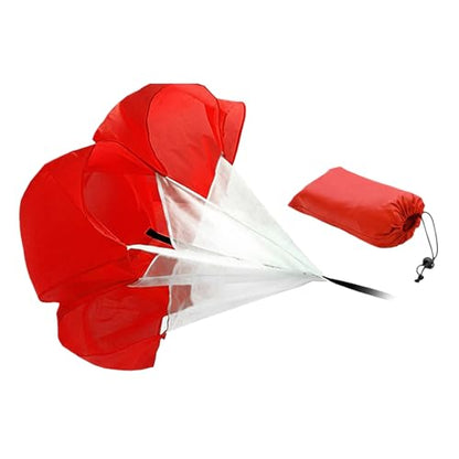 Running Speed Training: 56" Parachute with Adjustable Strap, Speed Chute Resistance Parachute for Speed and Acceleration Training Fitness Explosive Power Training, Free Carry Bag - color: Red