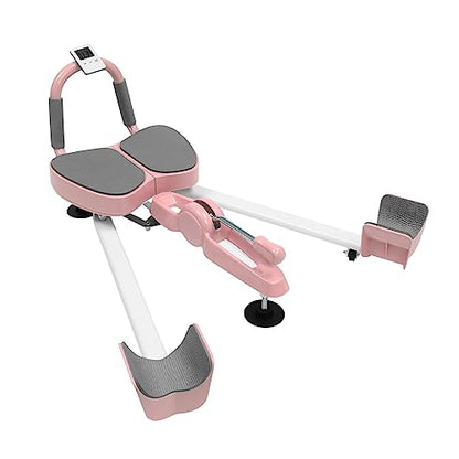 Leg Stretcher, 265LBS Leg Stretch Machine, Adjustable 3 Bar Leg Split Extension Machine with Forward Reverse Magnetic Timer PU Cushion Flexibility Stretching Equipment to Stretch - color: Pink