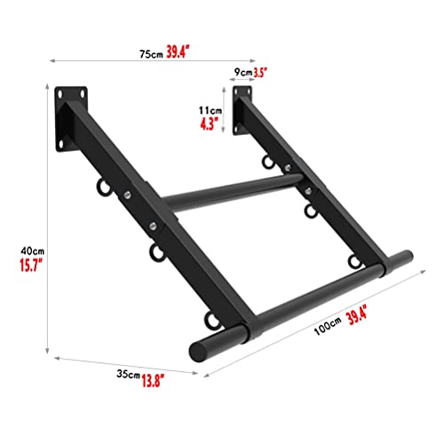 Wall Mounted Pull Up Bar Garage Corridor Gym Heavy Weight Strength Bars Indoor Multi-sport Exercise Equipment Load 300kg,