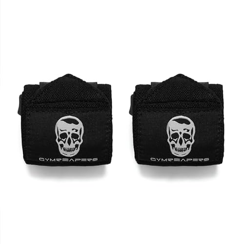 Gymreapers Weightlifting Wrist Wraps (IPF Approved) Professional Quality Wrist Support with Heavy Duty Thumb Loop - Best Wrap for Powerlifting Competition, Strength Training, Bodybuilding - color: Black