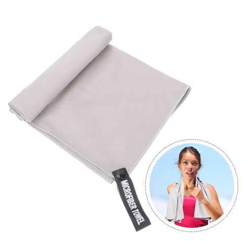 Healifty Quick-Drying Sports Towel 40x80cm Superfine Fiber Travel Gym Towel with Breathable Mesh Bag for Outdoor Fitness and Camping Use