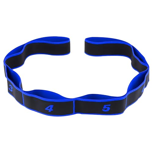 Headry Elastic Stretching Band, 8-Section Numbered Yoga Strap for Pilates, Leg Stretching, Back Toning, Lightweight Resistance Band for Home Gym Travel - color: Blue