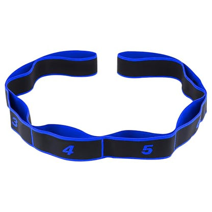 Headry Elastic Stretching Band, 8-Section Numbered Yoga Strap for Pilates, Leg Stretching, Back Toning, Lightweight Resistance Band for Home Gym Travel - color: Blue