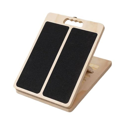 Foldable Wood Slant Boards for Exercise, 39.5x29.5x4cm Calf Stretch Board with Adjustable Leg Extender Plate for Pilates, Yoga, Fitness, Workout