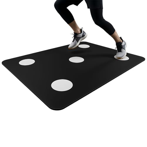 Dot Drill Mat for Reaction Speed Training Non-Slip 48.5 x 36 Inch Basketball Soccer Footwork Training Mat for Sports, Fitness, Improve Speed, Strength and Coordination