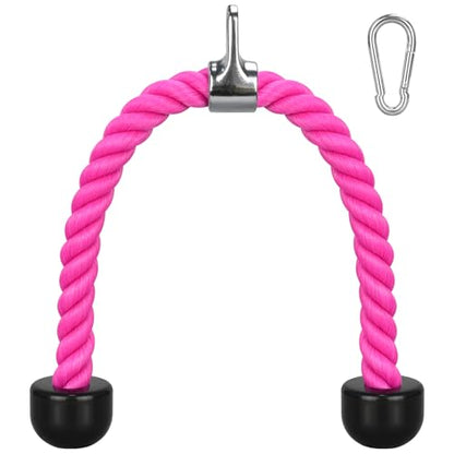DkOvn Tricep Rope, 27 Inches Cable Machine Attachment, Pull Down Attachments with Carabiner, for Gym Home Workout Exercise - size: 27-inch