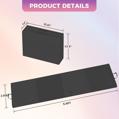 Folding Gymnastics Mat, 6x3Ft/6x2Ft Thick Portable Exercise and Tumbling Pad for Home Gym, Pilates, Aerobics and Martial Arts, 4-Panel Folding Floor Mat - size: 4-fold 6x3Ft