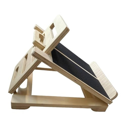 Baoblaze Wooden Slant Board Adjustable Levels Foldable Anti Slip Calf Calf Stretcher for Ankles Fitness Pilate Strength