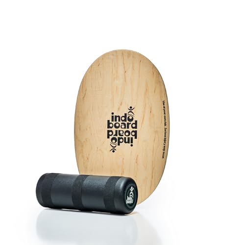 The Original Indo Board - Balance Board Trainer for Core Strength, Stability & Athletic Performance - Surfing, Skateboarding, Snowboarding, Yoga, Physical Therapy & More. Includes Board and Roller. - color: Natural Wood