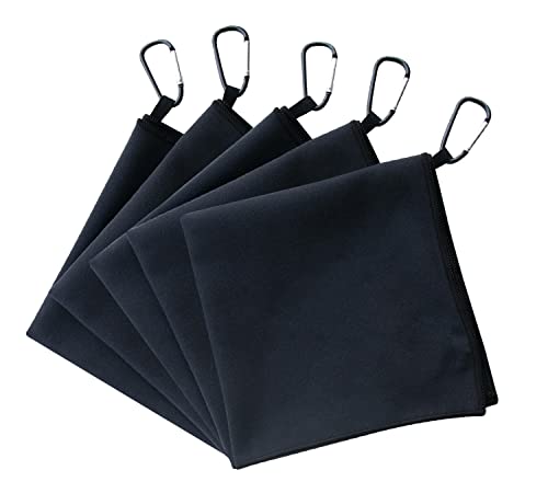 Unisex Sweat Absorbing Microfiber Handkerchiefs Quick Dry Sport Gym Towels 5 Pack - color: W02-xl 5pcs Black