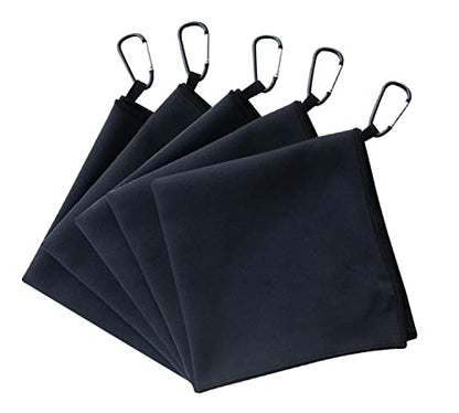 Unisex Sweat Absorbing Microfiber Handkerchiefs Quick Dry Sport Gym Towels 5 Pack - color: W02-xl 5pcs Black